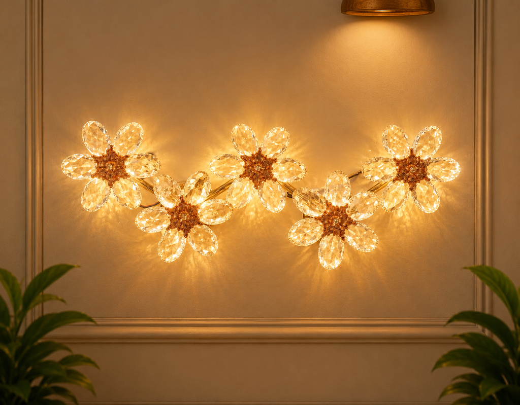GB CRYSTAL FLORAL WALL LIGHT