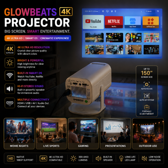 GlowBeats 4K Projector.