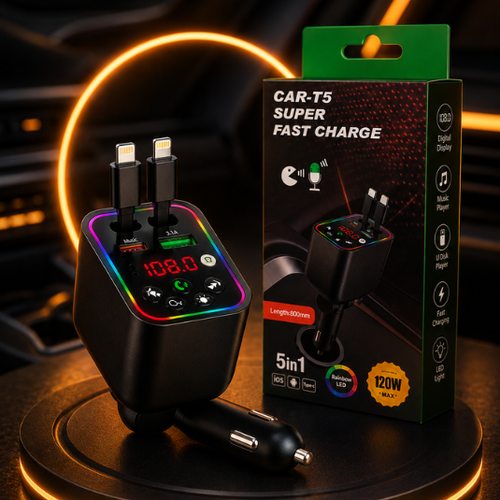 120W Fast Charging Rechargeable Car Charger
