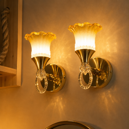 GB DUAL FLORAL WALL LIGHT