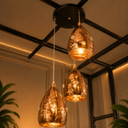 GB GOLDEN METAL STONE HANGING LIGHT