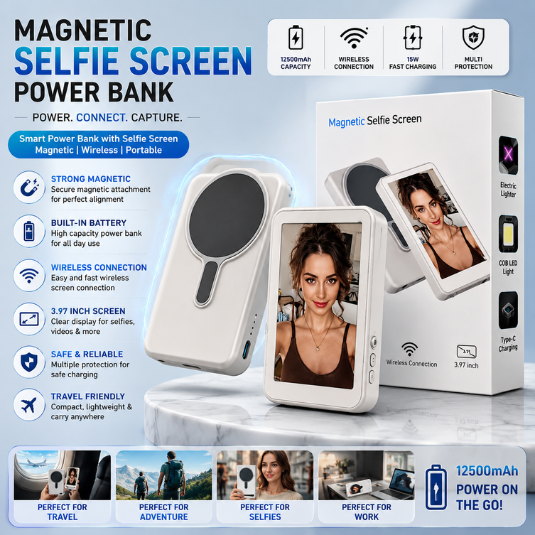 MAGNETIC SELFIE SCREEN POWER BANK