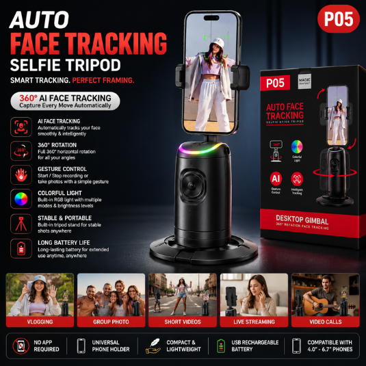 Auto Face Tracking Selfie Tripod