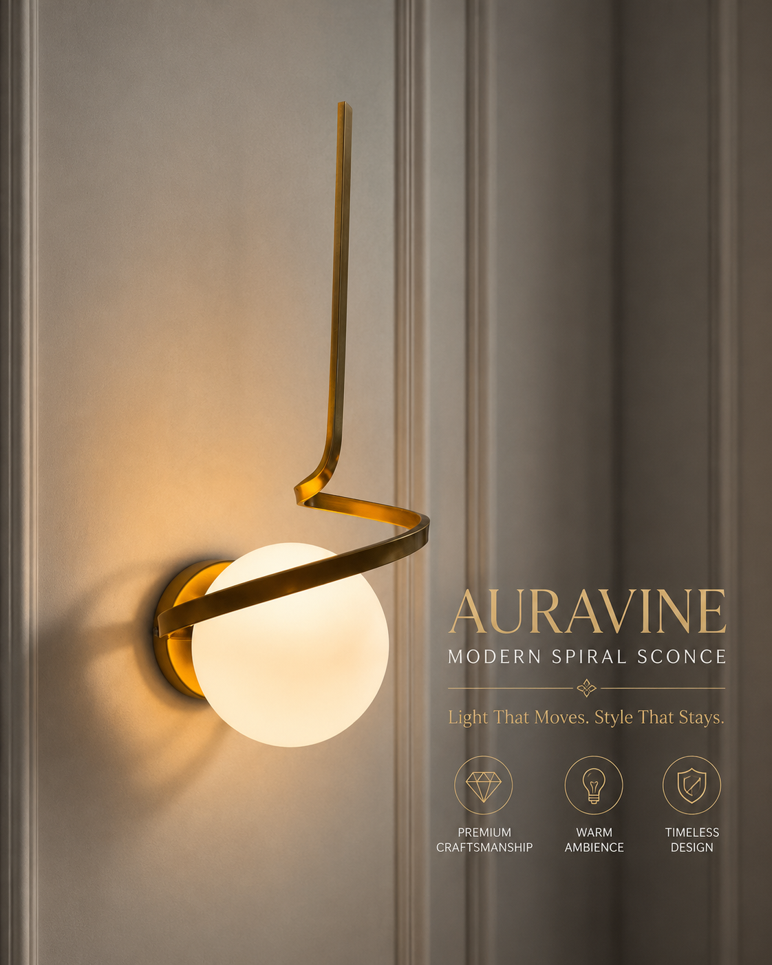 GB AURAVINE SPIRAL WALL LIGHT