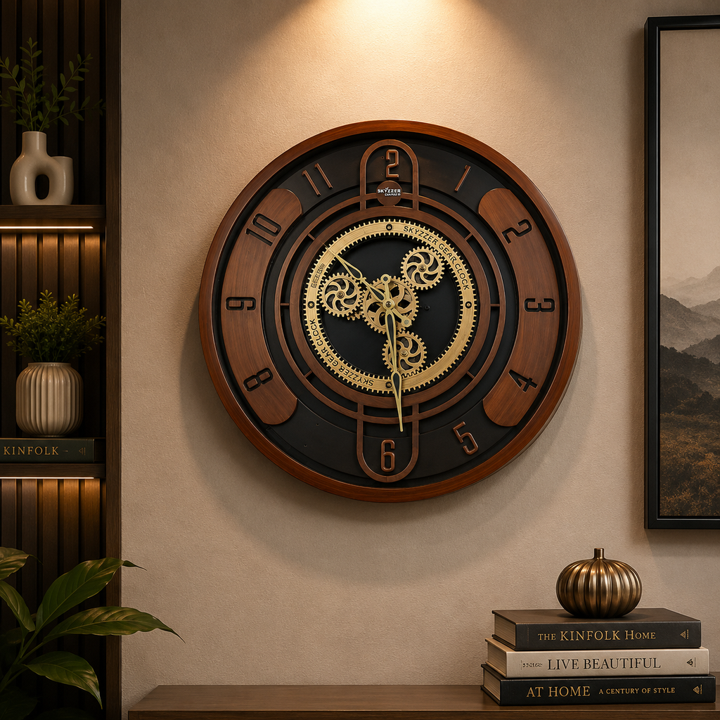 SKYZZER STYLISH MACHINE MOVING GEAR CLOCK