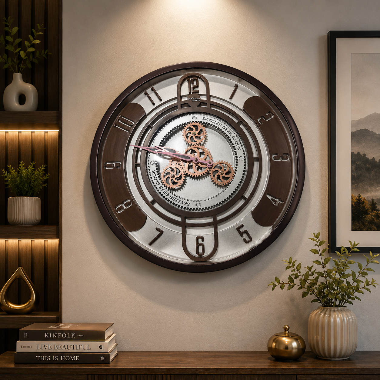 SKYZZER STYLISH MACHINE MOVING GEAR CLOCK