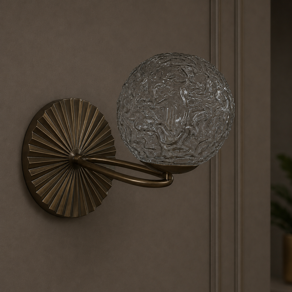 GB GLASS GLOBE WALL LIGHT