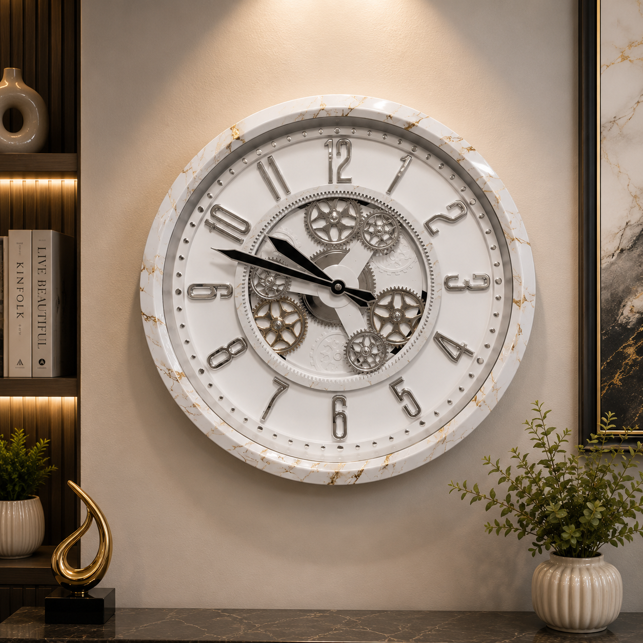BOSQUE QUARTZ GEAR-7 STONE CLOCK